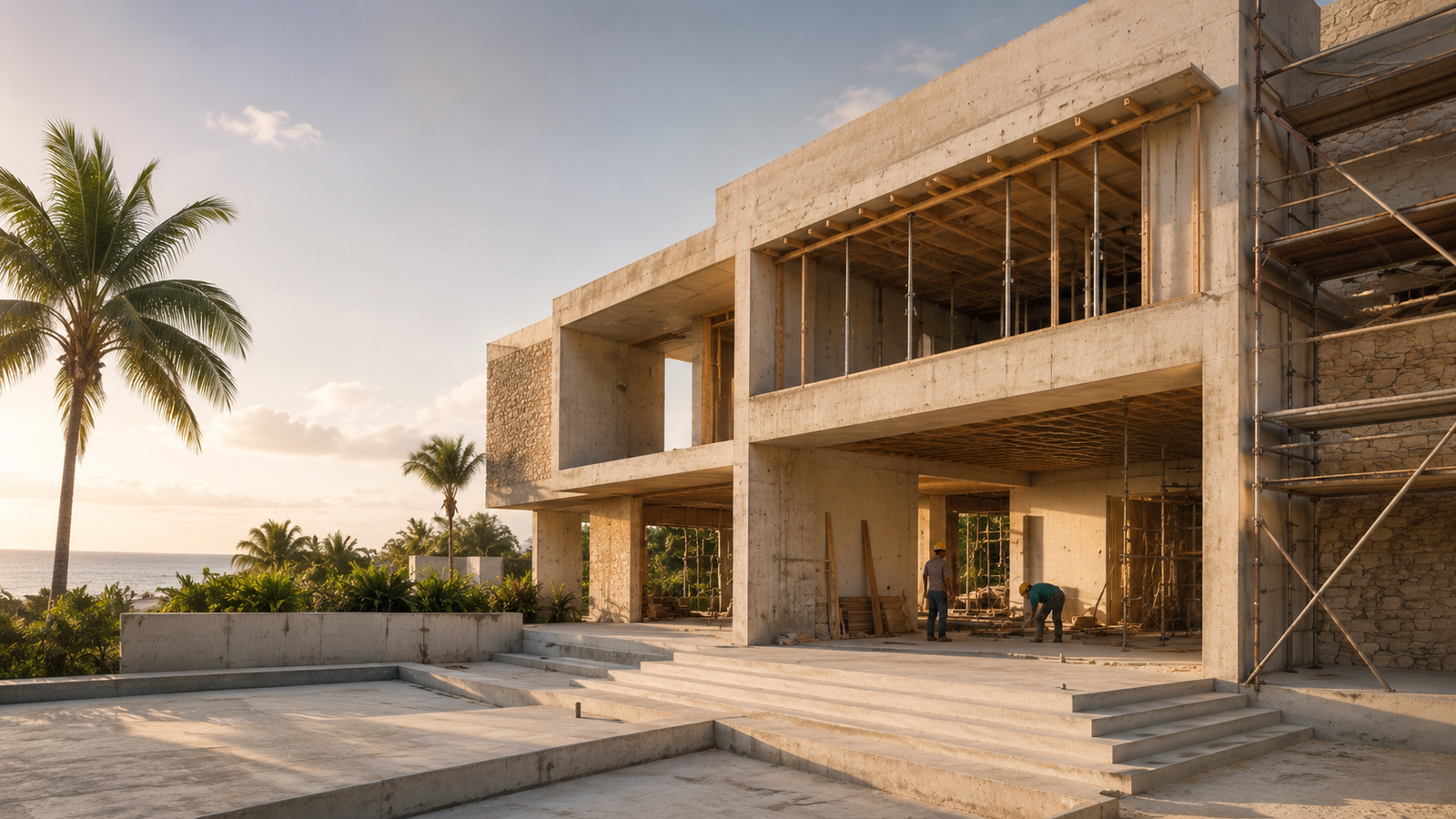 Construcción residencial y dirección de obra por VANO Arquitectos en Cancún.